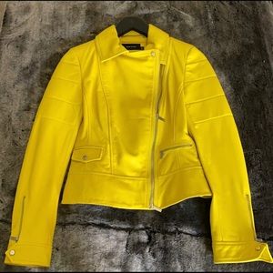 SOLD…..Karen Millen bright Yellow Real Leather Jacket NWOT